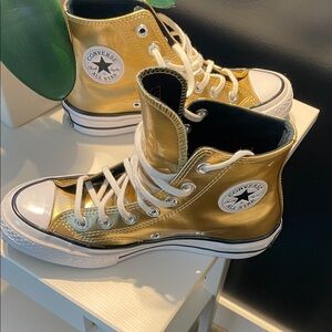 Converse Metallic Gold High-Tops
